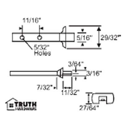 Pivot Bar For Tilit Windows 2.5 Inch Zince Pivot Bar - Pivot Bar For Tilit Windows 2.5 Inch Zince Pivot Bar