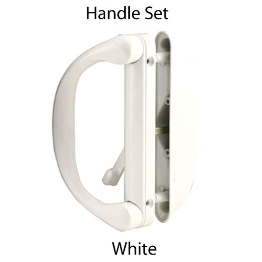 Handle Set for Sliding Patio Door Diecast Inside and Outside Pull White