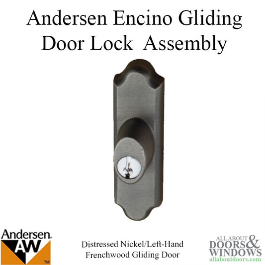 Andersen Window - Frenchwood Gliding Door - Lock Assembly, Encino - LH - Distressed Nickel