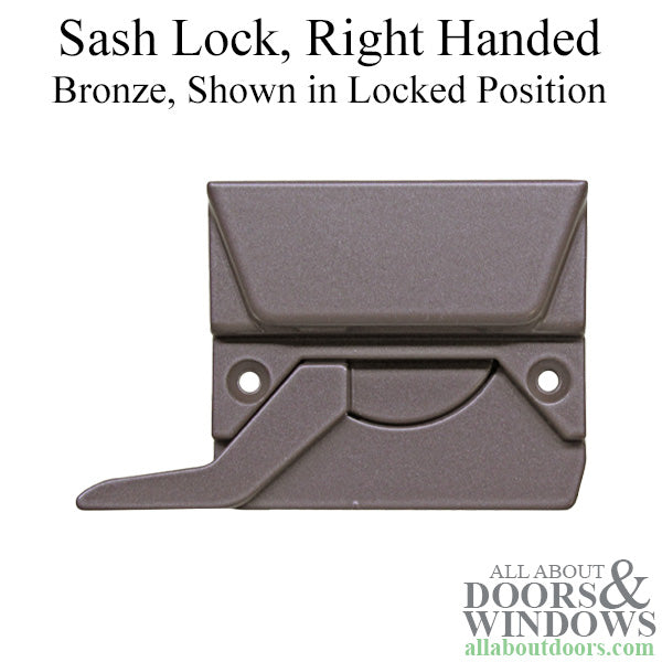 Blemished Right Hand Sash Lock with 2-3/8 Inch Screw Holes - Bronze - Blemished Right Hand Sash Lock with 2-3/8 Inch Screw Holes - Bronze