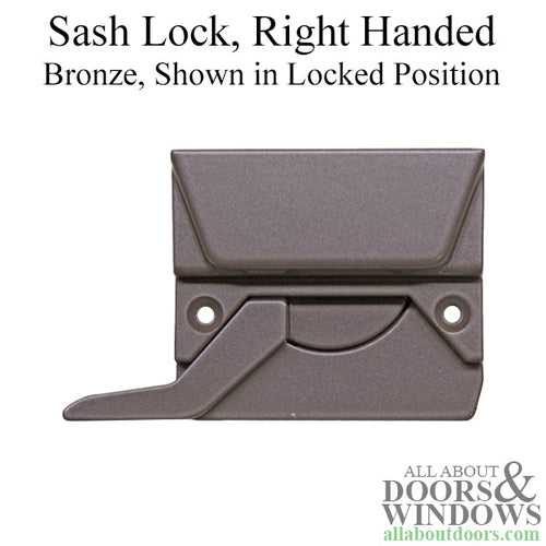 Blemished Right Hand Sash Lock with 2-3/8 Inch Screw Holes - Bronze - Blemished Right Hand Sash Lock with 2-3/8 Inch Screw Holes - Bronze