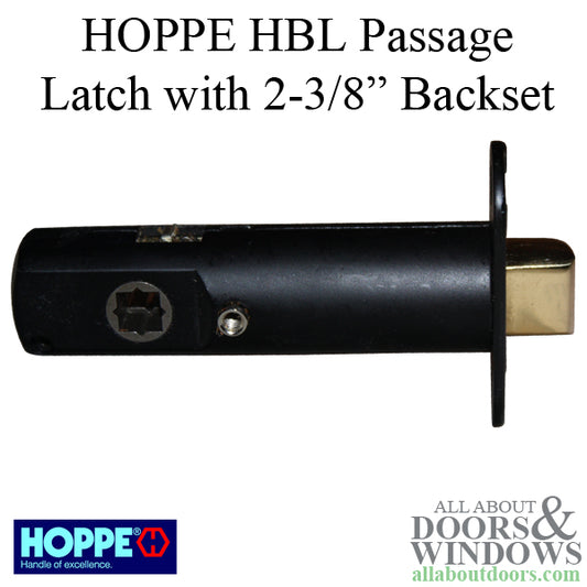 Hoppe HBL Tubular Passage Latch, 2-3/8" (60mm) backset, Brass Tongue