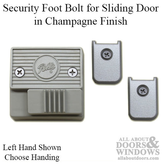 Security Foot Bolt for Sliding Door, Champagne - Choose Handing