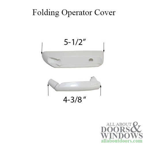 Cover and Handle, Folding Left Hand - White - Cover and Handle, Folding Left Hand - White