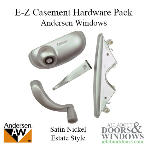 Andersen Window Hardware Pack, EZ Casement, Estate Style - Satin Nickel - Andersen Window Hardware Pack, EZ Casement, Estate Style - Satin Nickel