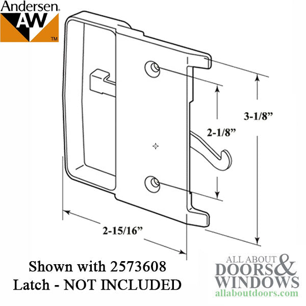 Andersen Window - Frenchwood Gliding Door - Screen Door Handle, Inside 4 Panel - White - Andersen Window - Frenchwood Gliding Door - Screen Door Handle, Inside 4 Panel - White