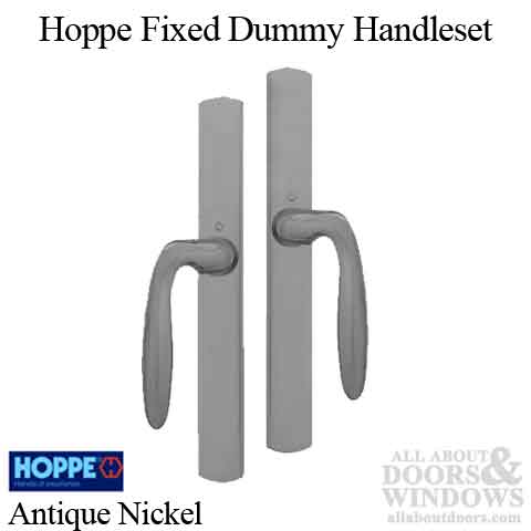 HOPPE HLS 9000 Sliding Door Handle Set with Verona Lever Fixed Dummy Antique Nickel - HOPPE HLS 9000 Sliding Door Handle Set with Verona Lever Fixed Dummy Antique Nickel