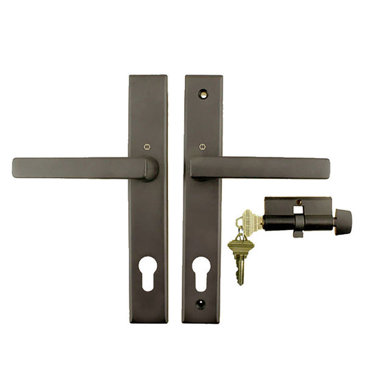 Dallas Contemporary Lever Handle, Keyed Active with Thumbturn,  M1643 / 2161N Set - Rustic Umber