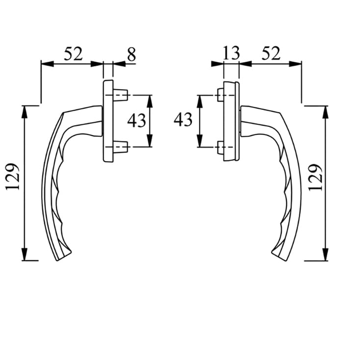 Hoppe Tilt Turn Handles  Luxembourg   Silver - Hoppe Tilt Turn Handles  Luxembourg   Silver