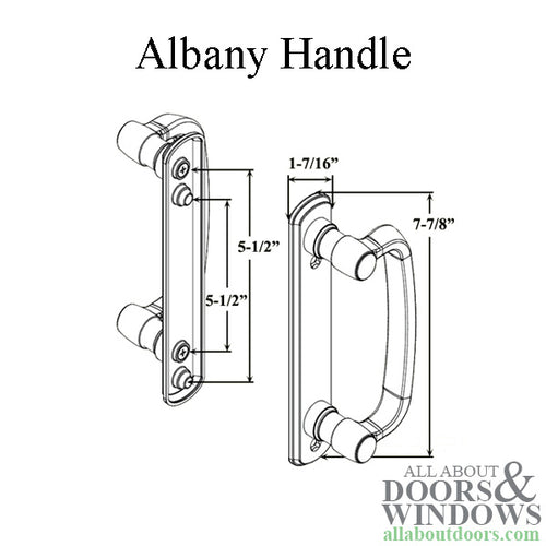 Andersen Gliding Door Albany Handle, Right Interior/Left Exterior - Black - Andersen Gliding Door Albany Handle, Right Interior/Left Exterior - Black