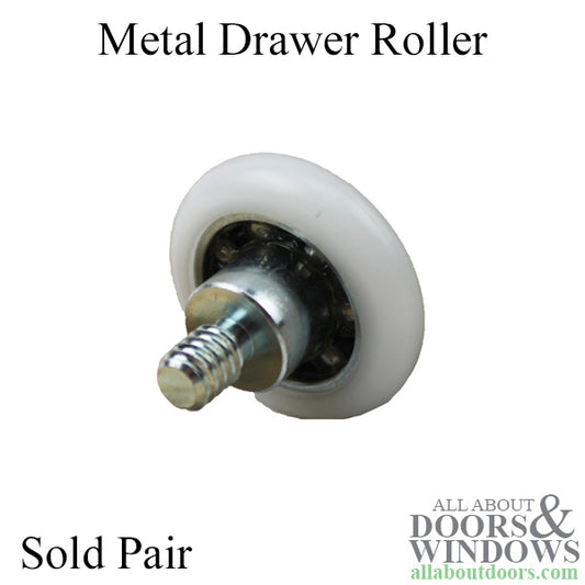 Roller Only - Metal Drawer - Threaded Axle - 2 Pack