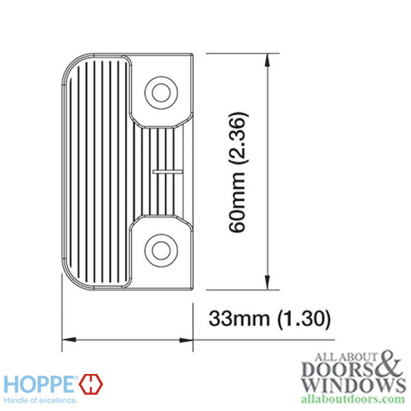 Multipoint Lock Strike Plate, Roller Type - Polished Brass - Multipoint Lock Strike Plate, Roller Type - Polished Brass