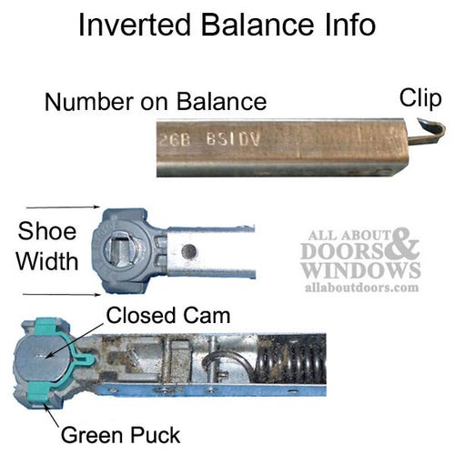 Tilt shoe, 1-1/4 x 17/32  Green Puck, Closed Cam, Inverted Channel Balance - A - Tilt shoe, 1-1/4 x 17/32  Green Puck, Closed Cam, Inverted Channel Balance - A