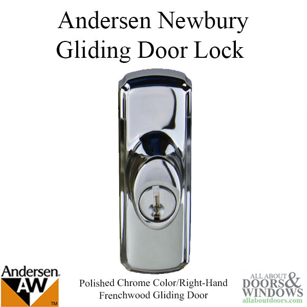 Andersen Frenchwood Gliding Door Hardware - Newbury Lock Assembly - Chrome - Right-Handed - Andersen Frenchwood Gliding Door Hardware - Newbury Lock Assembly - Chrome - Right-Handed