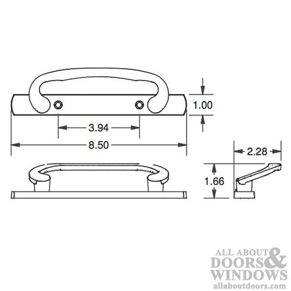 Legacy Dummy Handle Set for Sliding Glass Doors - Legacy Dummy Handle Set for Sliding Glass Doors