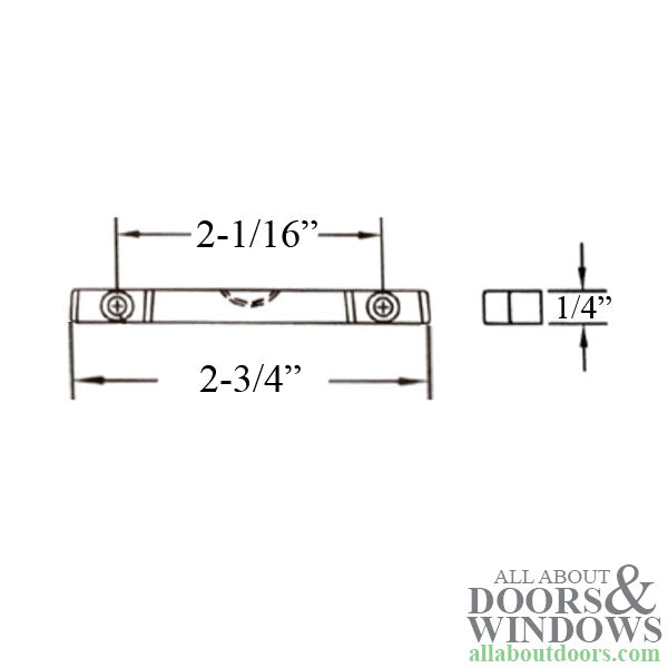 Sash Lock Keeper 2.063 Inch Hole Spacing - Sash Lock Keeper 2.063 Inch Hole Spacing