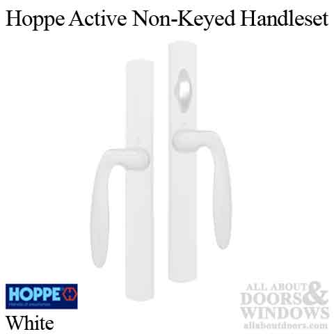 HOPPE HLS 9000 Sliding Door Handle Set with Verona Lever Active Non-Keyed Outside White