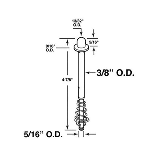 Pivot Rod, 3/8, Guide, w/ Cap - Pivot Rod, 3/8, Guide, w/ Cap