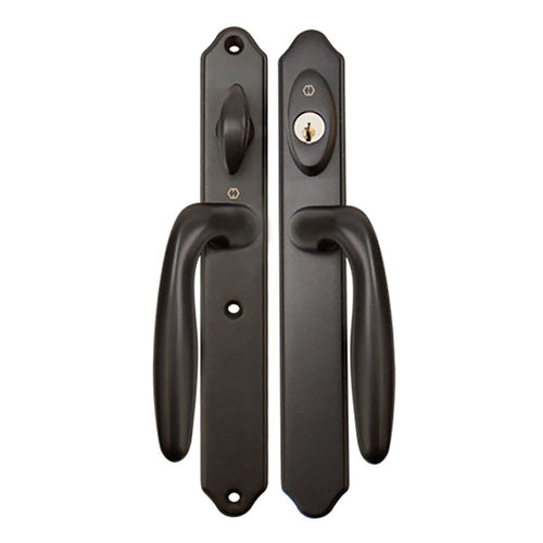 HOPPE HLS 9000 Sliding Door Traditional Handle Set with Verona Lever Active Keyed Rustic Umber - HOPPE HLS 9000 Sliding Door Traditional Handle Set with Verona Lever Active Keyed Rustic Umber