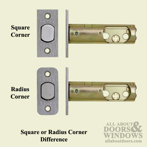 Replacement Deadbolt Latch,  2-3/8”  Radius Corners - Polished Brass - Replacement Deadbolt Latch,  2-3/8”  Radius Corners - Polished Brass