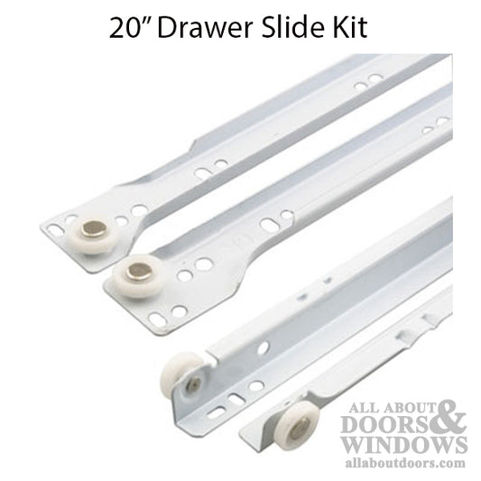 Drawer Slide Kit 20 Inch Sliders Left Right Pair Sliders Self Closing Bottom Mount