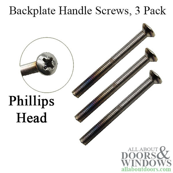 80mm Hoppe Handle Screws, 3 pack - For 2 3/4 inch door - Satin Nickel - 80mm Hoppe Handle Screws, 3 pack - For 2 3/4 inch door - Satin Nickel