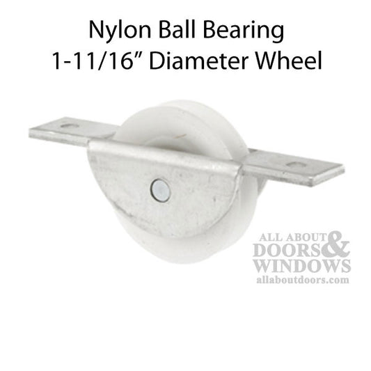 Roller Assembly for Sliding Patio Doors with Adjustable Aluminum Housing  1.688 Inch Nylon Wheel Diameter