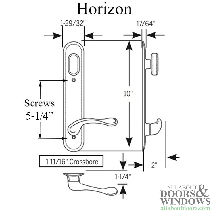Trilennium Peachtree IPD Active Keyed Handle Set 1-3/4 Door - Trilennium Peachtree IPD Active Keyed Handle Set 1-3/4 Door