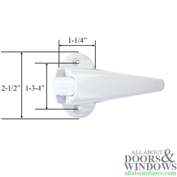 Inside handle latch, Andersen / Emco storm door - White - Inside handle latch, Andersen / Emco storm door - White