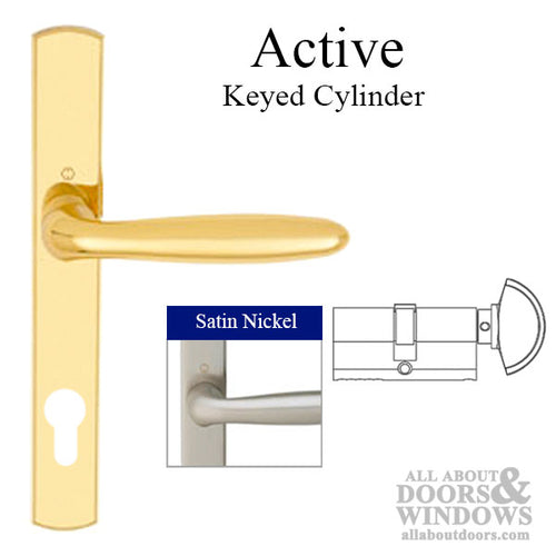 HOPPE Multipoint Lock Handle Set with Verona Lever Active Satin Nickel - HOPPE Multipoint Lock Handle Set with Verona Lever Active Satin Nickel