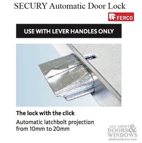 Secury Automaitc Lock for Lever Handles, 8ft Doors, 60mm- SS - Secury Automaitc Lock for Lever Handles, 8ft Doors, 60mm- SS