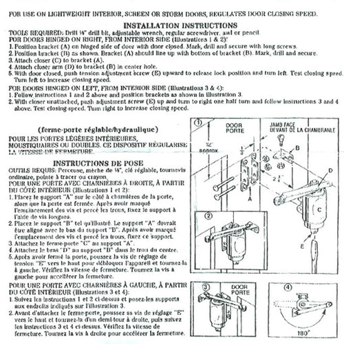 Screen and Storm Door Rotary Hydraulic Closer - Screen and Storm Door Rotary Hydraulic Closer