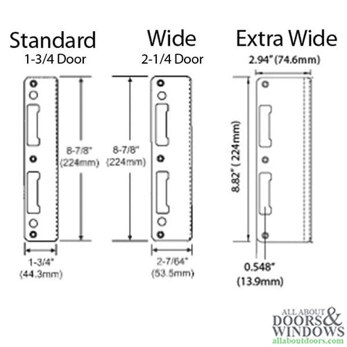 DISCONTINUED Strike Plate, PC0039N, Latch & Deadbolt  1.30 x 8.82 - Oil R. Brass. - DISCONTINUED Strike Plate, PC0039N, Latch & Deadbolt  1.30 x 8.82 - Oil R. Brass.