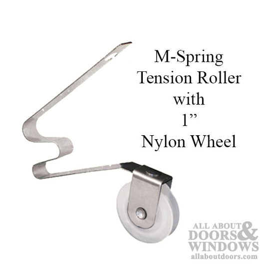 M-Spring Tension Roller Assembly with 1 Inch Nylon Wheel for Sliding Screen Door