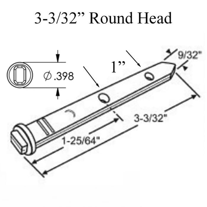 Pivot Bar for Vinyl Tilt Windows 3-1/8 Inch - Pivot Bar for Vinyl Tilt Windows 3-1/8 Inch