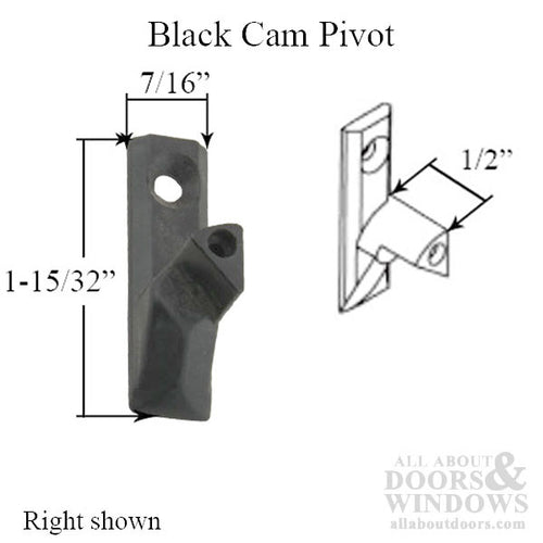 Tilt Window Cam Pivot, Black - Right - Tilt Window Cam Pivot, Black - Right