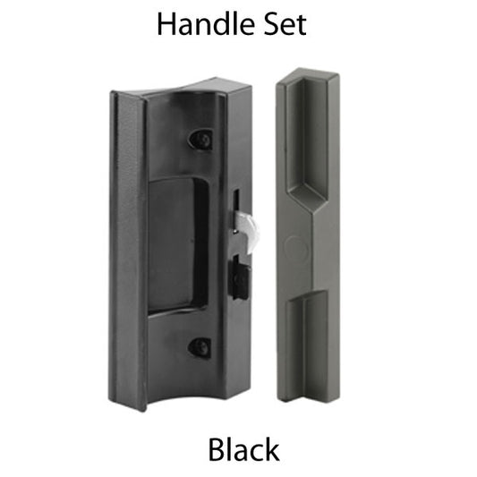 Sliding Patio Door Handle Set - Black Plastic