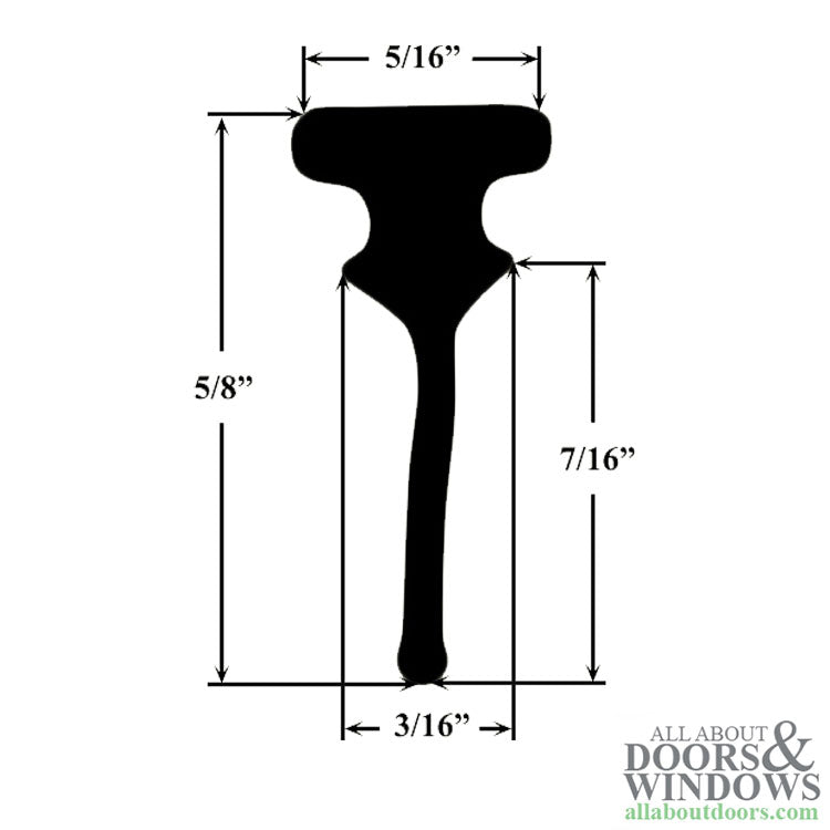 Larson Storm Door Sweep, T-shape - Black - Larson Storm Door Sweep, T-shape - Black