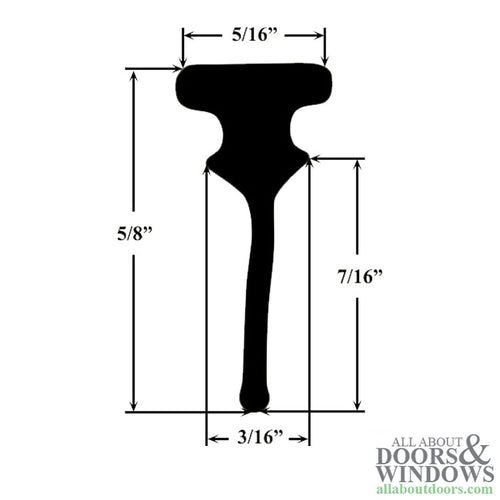 Larson Storm Door Sweep, T-shape - Black - Larson Storm Door Sweep, T-shape - Black