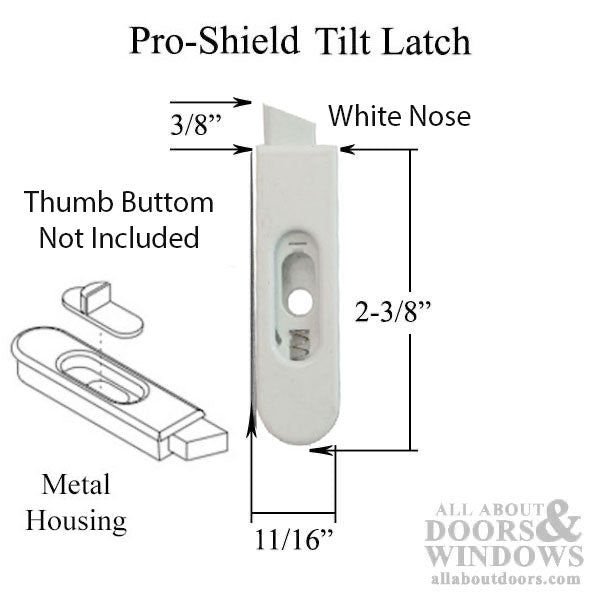 Tilt Latch for Pro Shield Double Hung Window Lower Sash Thumb Button - Tilt Latch for Pro Shield Double Hung Window Lower Sash Thumb Button