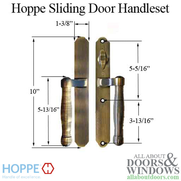HOPPE HLS 9000 Sliding Door Handle Set Active Non-Keyed Outside Antique Brass - HOPPE HLS 9000 Sliding Door Handle Set Active Non-Keyed Outside Antique Brass