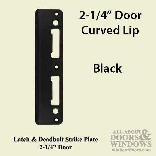 Latch & Deadbolt Strike Plate 2-¼ Inch Door PC0015N Black Finish