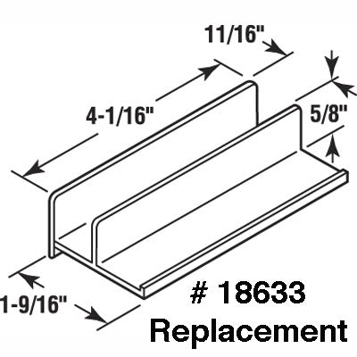 Guide, 5/8 Opening, Sliding Shower Door Bottom- Tan - Guide, 5/8 Opening, Sliding Shower Door Bottom- Tan