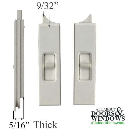 Tilt Latch, Slide in Plastic, 5/16 Thin, Pairs - white