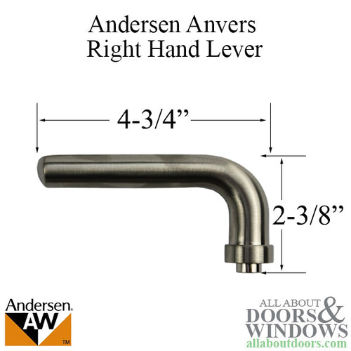 Andersen Anvers Handle, Right Hand - Satin Nickel - Andersen Anvers Handle, Right Hand - Satin Nickel