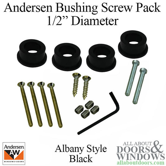 Hinged Trim Set Screw Pack, Albany - Black