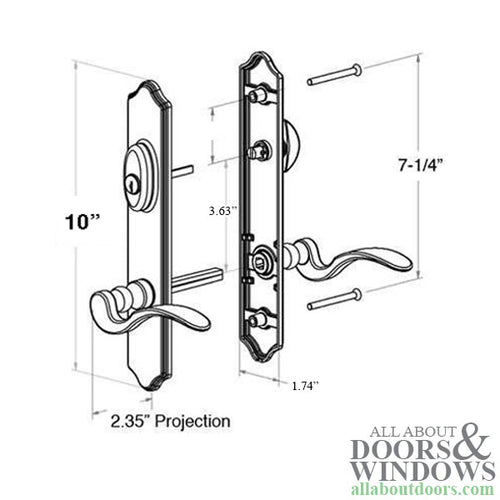 Elegance 10 Inch  Passive / Dummy Non-Keyed hinged door trim - Elegance 10 Inch  Passive / Dummy Non-Keyed hinged door trim