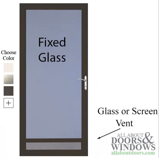 Columbia Star Fullview 1-1/4" Storm Door, Fixd glass