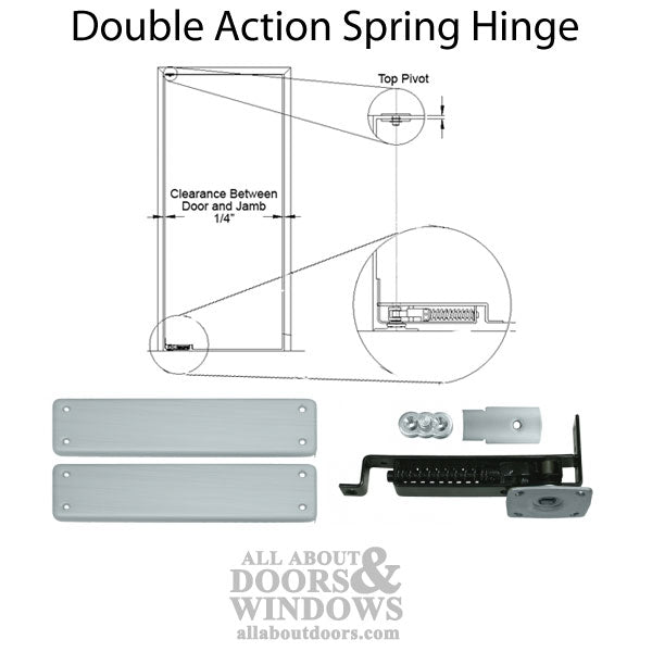 Double Action Spring Hinge, Floor Mount - Choose Finish - Double Action Spring Hinge, Floor Mount - Choose Finish