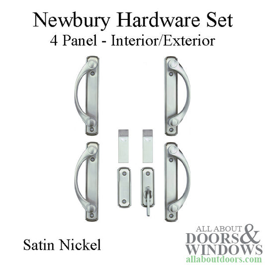 Andersen Newbury 4 Panel Double Gliding Door Hardware Set - Satin Nickel